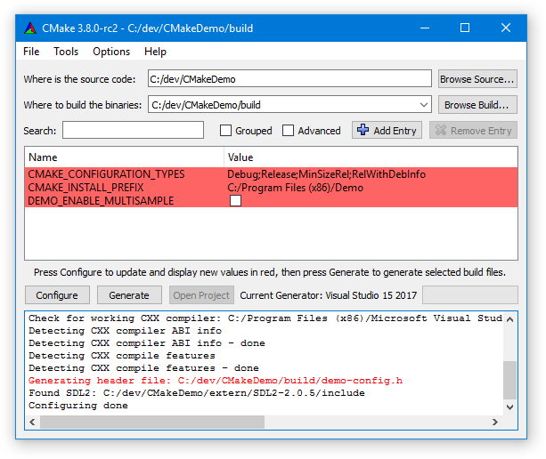 cmake debug build