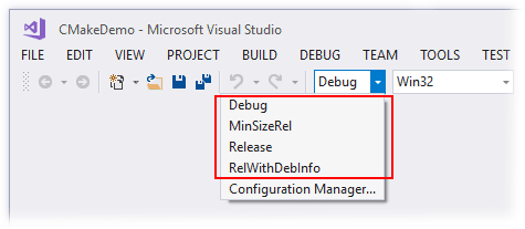 cmake visual studio 10